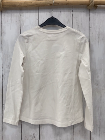 Desigual  Langarmshirt  Gr. 128  weiß hellrote Glitzerherzen 
