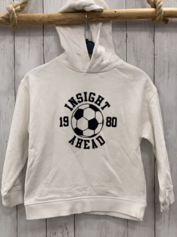 Mango  Pullover  Gr. 128  weiß Kapuze schwarzer Fußball