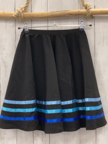   Rock Gr. 152  schwarz  + hellblau türkis blaue Streifen 