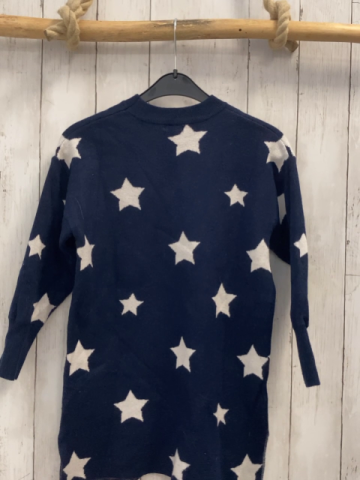 Mayoral  Kleid  Gr. 128  blau Strick weiße Sterne 