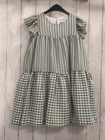 Mayoral  Kleid  Gr. 140  weiß grün oliv kariert 