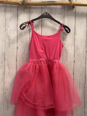 H&M  Kleid  Gr. 122  pink Oberteil mit Struktur Tüllüberrock