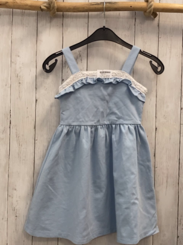 Janie & Jack  Kleid  Gr. 116  hellblau Spagettiträger weiße Brote mit Rautenstickerei