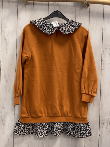 Next  Kleid  Gr. 134  rost weißer Kragen + Saum mit schwarzem Druck 