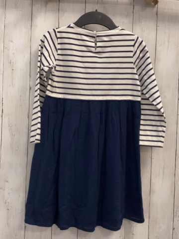 Storytelling  Kleid  Gr. 128  weiß blau gestreiftes Oberteil blauer Rock rote Pailettenmöwe 