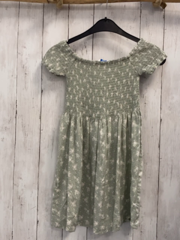 Mayoral  Kleid  Gr. 140  kiwi weiße Blumen gesmoktes Oberteil 