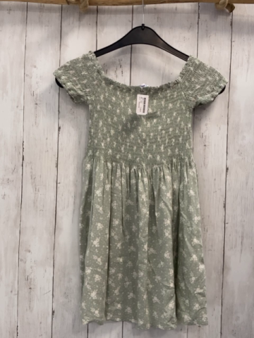 Mayoral  Kleid  Gr. 140  kiwi weiße Blumen gesmoktes Oberteil 