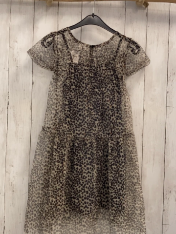 Zara  Kleid  Gr. 134  graues Unterkleid mit Spagettiträgern beige schwarz braunes Tüllüberkleid mit Rüschen  