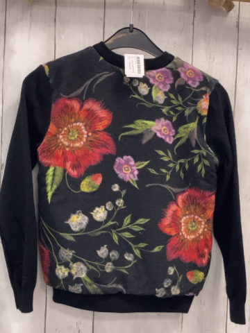 Desigual  Sweatjacke  Gr. 122/128  schwarz Blumen Teddyfutter 