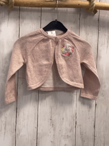 Disney  Strickjacke  Gr. 86  rosa mit bronze Glitzerpunkten hase Blumen 