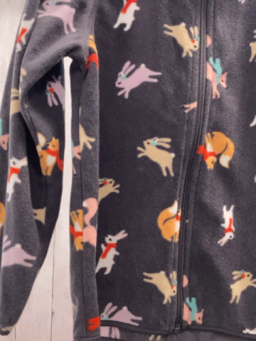 2tlg H&M  Fleecejacke + Leggings  Gr. 122/128  grau bunte Tiere 