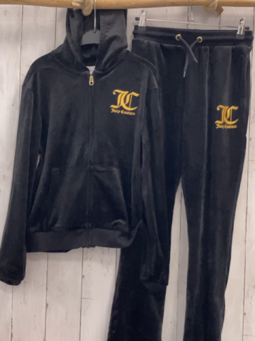 2tlg Juicy Couture  Nickyjacke + Leggings Gr. 134/140  schwarz kapuze goldene glänzende Schrift 