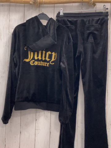 2tlg Juicy Couture  Nickyjacke + Leggings Gr. 134/140  schwarz kapuze goldene glänzende Schrift 