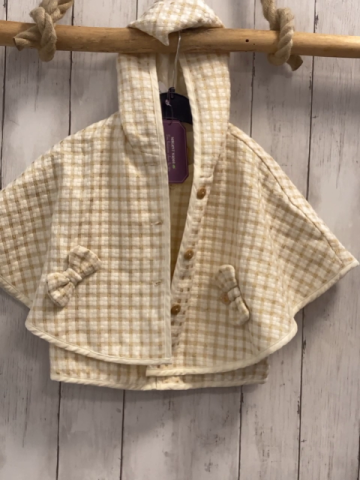 neu Sergent Major  Poncho inclusve Weste  Gr. 86/92  creme golden glitzer kariert NP 39,99€ 