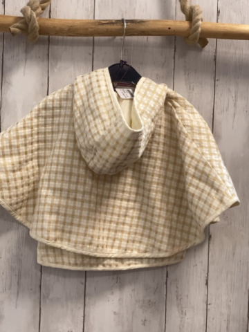 neu Sergent Major  Poncho inclusve Weste  Gr. 86/92  creme golden glitzer kariert NP 39,99€ 
