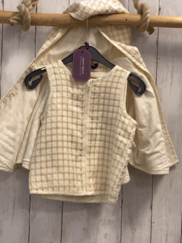 neu Sergent Major  Poncho inclusve Weste  Gr. 86/92  creme golden glitzer kariert NP 39,99€ 