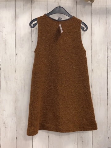 Zara  Kleid  Gr. 128  braun schwarz meliert Plüsch grauer Bund 