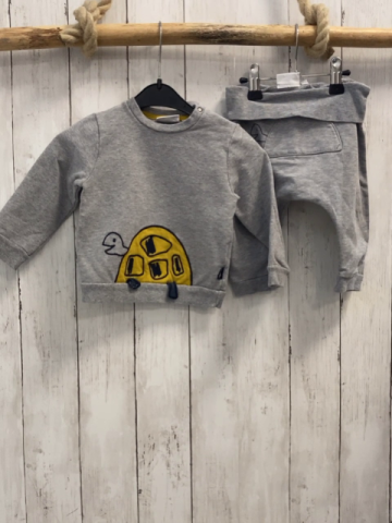 2tlg Sanetta  Pullover + Jogginghose  Gr. 74  grau Schildkröte 