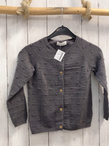 H&M  Strickjacke  Gr. 110  grau Noppen