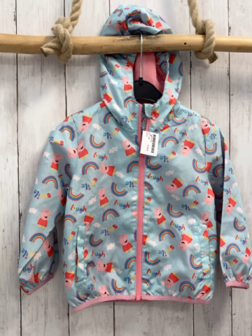   Regenjacke  Gr. 98  hellblau Peppa Pig Regenbögen Schrift 