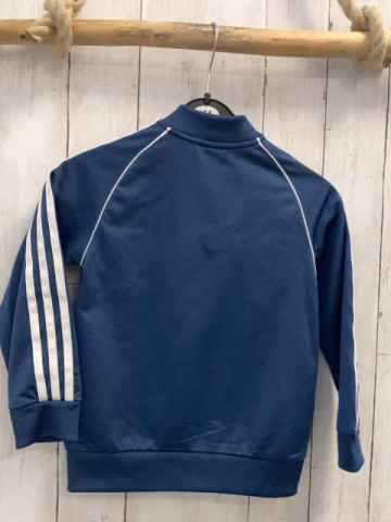 Adidas  Joggingjacke  Gr. 116  blau weiße Streifen 