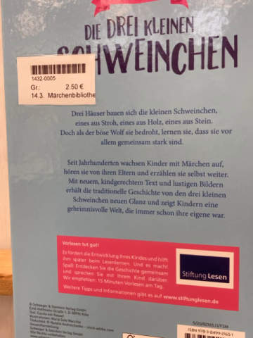 Märchenbibliothek  Buch Die drei kleinen Schweinchen 