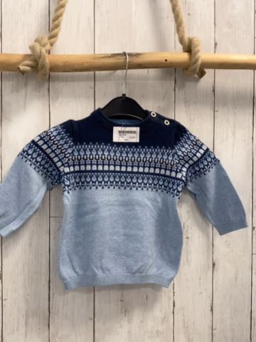 H&M  Pullover  Gr. 80  blau hellblau Strick mit Muster 