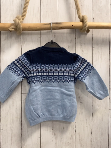 H&M  Pullover  Gr. 80  blau hellblau Strick mit Muster 