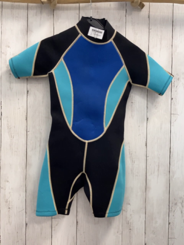   Neoprenoverall Gr. 122/128  schwarz blau hellblau beige Nähte 