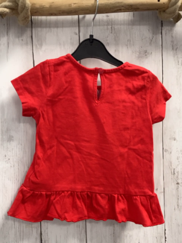   T-Shirt Gr. 74  rot Schwan mit silber Glitzer 