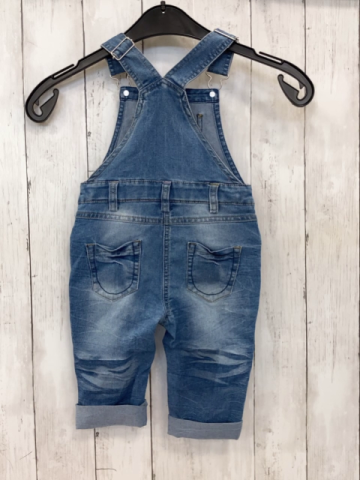   Latzhose  Gr. 80  blau Jeans + weiße Häkelei 