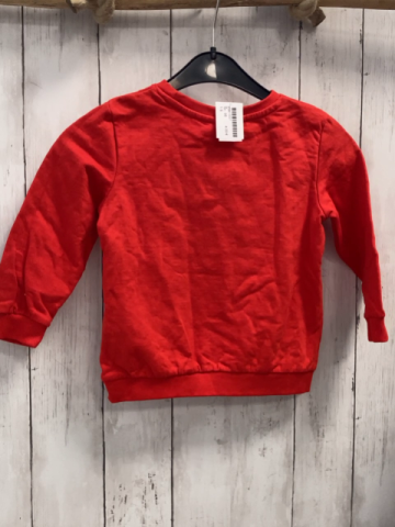   Pullover  Gr. 98  rot Wäscheleine mit Weihnachtssocken Schrift mit Glitzer 