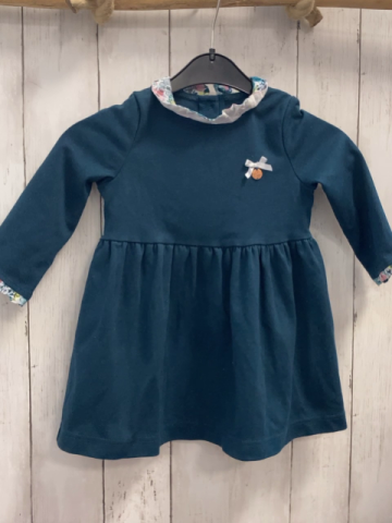 Sergent Major  Kleid  Gr. 86   petrol weißer Kragen + Bund mit Blumen 