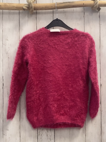 Dopodopo Pullover  Gr. 128  pink Strick flusig Eule mit Glitzer 