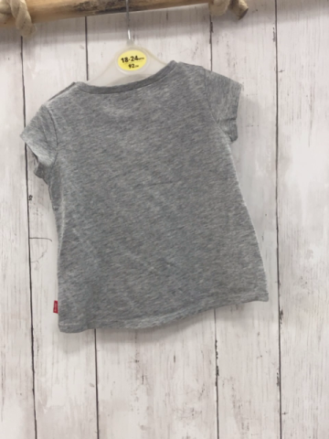 Levis  T-Shirt  Gr. 80  grau roter Glitzerbalken mit weißer Schrift 