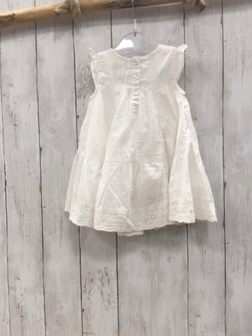 Next  Kleid  Gr. 68  weißr grau bestickt Lochmuster 