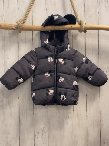 H&M  Winterjacke  Gr. 80  grau Micky Mouse Kapuze mit Ohren 