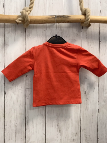 S´OLiver  Langarmshirt  Gr. 56  hellrot Hundekopf Schrift 