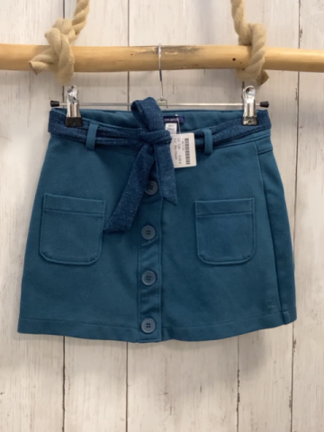 2tlg Okaidi  Rock + Gürtel  Gr. 128  petrol Gürtel mit Glitzerpunkten 