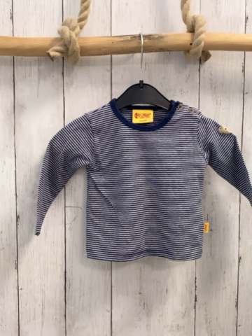 Steiff  Langarmshirt  Gr. 68  blau graue Streifen 