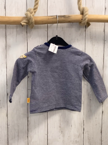 Steiff  Langarmshirt  Gr. 68  blau graue Streifen 