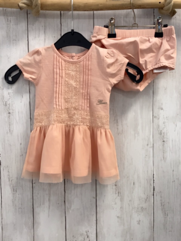 2 tlg Guess  Kleid + Höschen  Gr. 68  lachs Borten mit Stickerei Tüllüberrock