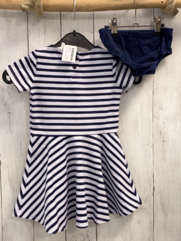 2tlg Tommy Hilfiger  Kleid + Höschen  Gr. 92  weiß blaue Streifen + blau 
