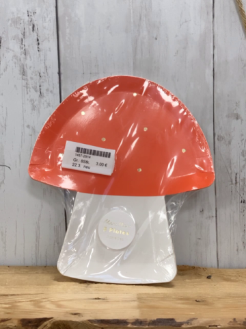 neu 8 Pappteller rot weiß Pilz