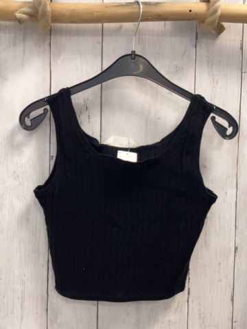 H&M Top Gr. 158  schwarz gerippt
