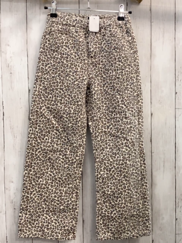  Hose Gr. 134  beige schwarz rost Leoprint Bund verstellbar