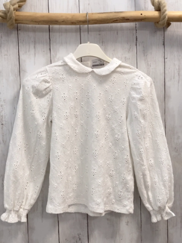 next Bluse Gr. 122  weiß Lochmuster