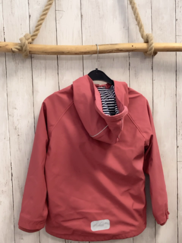  Regenjacke Gr. 128  himbeere gummiert leicht gefüttert