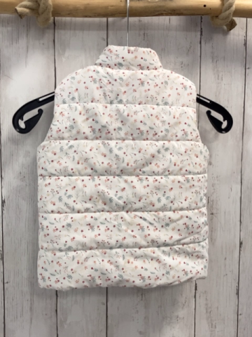   Weste  Gr. 80  weiß bunte Blumen mint Blätter 