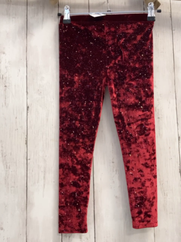 Next  Leggings  Gr. 110  rot Samt mit Glitzerpunkten